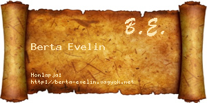 Berta Evelin névjegykártya